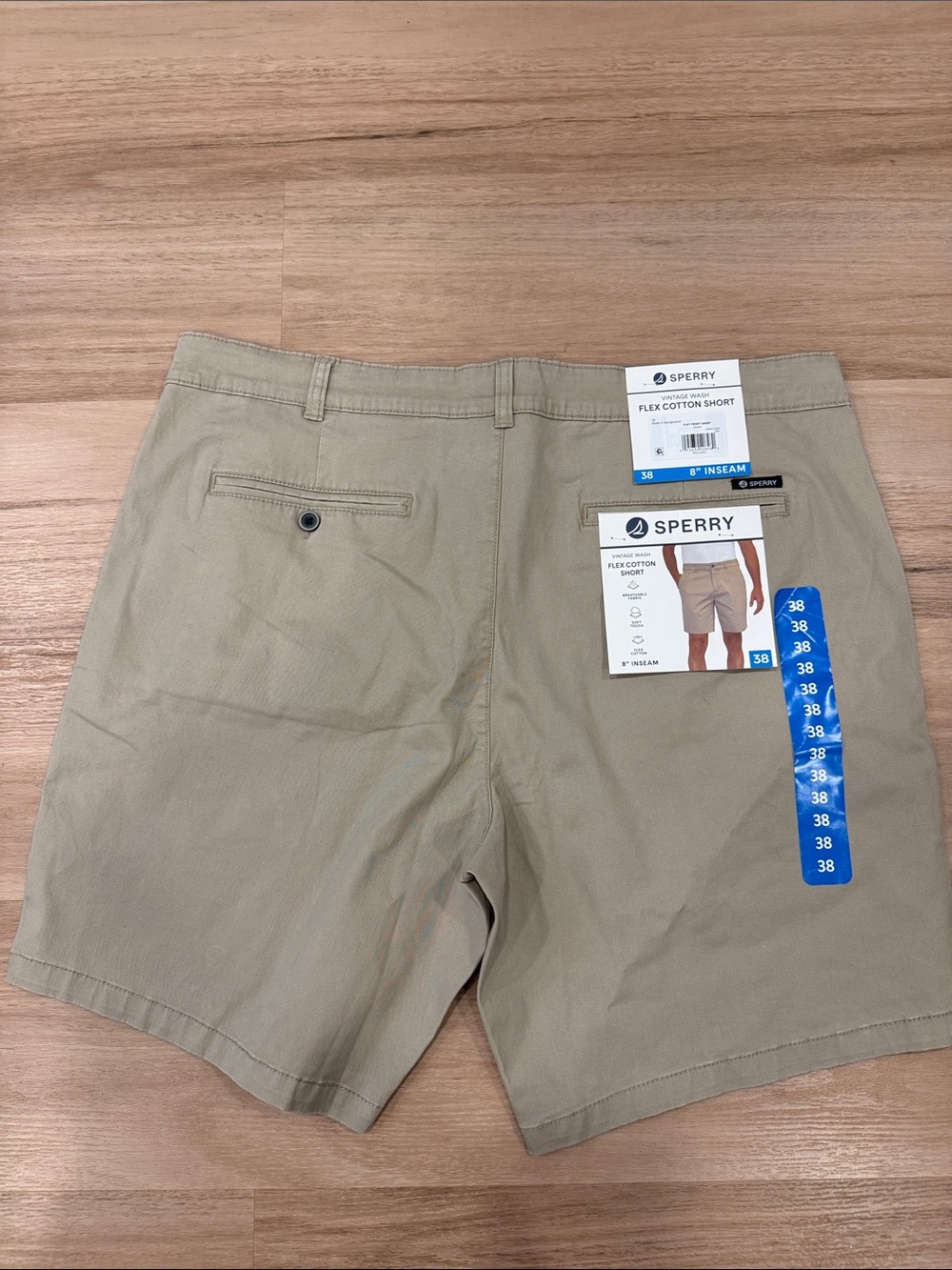 Sperry Men's Cotton Flex Shorts in Khaki Tan shorts 38